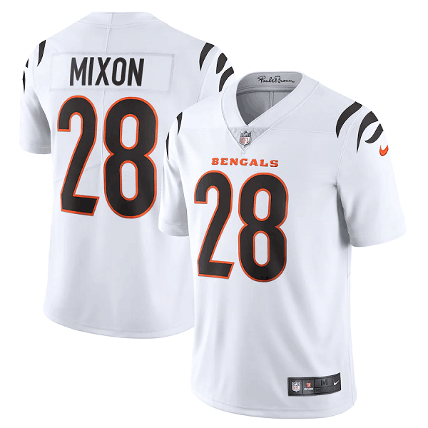 Men's Cincinnati Bengals #28 Joe Mixon 2021 White NFL Vapor Untouchable Limited Stitched Jersey